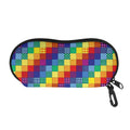 Rainbow Patchwork Pattern Print Glasses Case