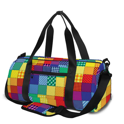 Rainbow Patchwork Pattern Print Gym Bag