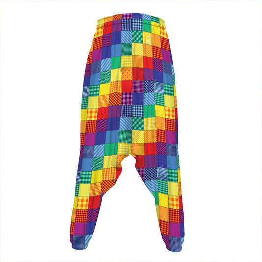 Rainbow Patchwork Pattern Print Hammer Pants