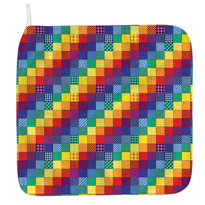 Rainbow Patchwork Pattern Print Hand Towel