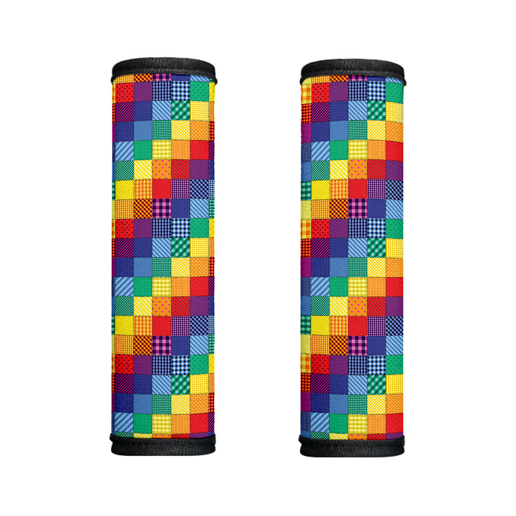 Rainbow Patchwork Pattern Print Handle Covers