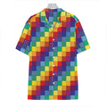 Rainbow Patchwork Pattern Print Hawaiian Shirt