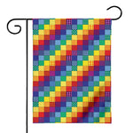 Rainbow Patchwork Pattern Print House Flag