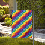 Rainbow Patchwork Pattern Print House Flag