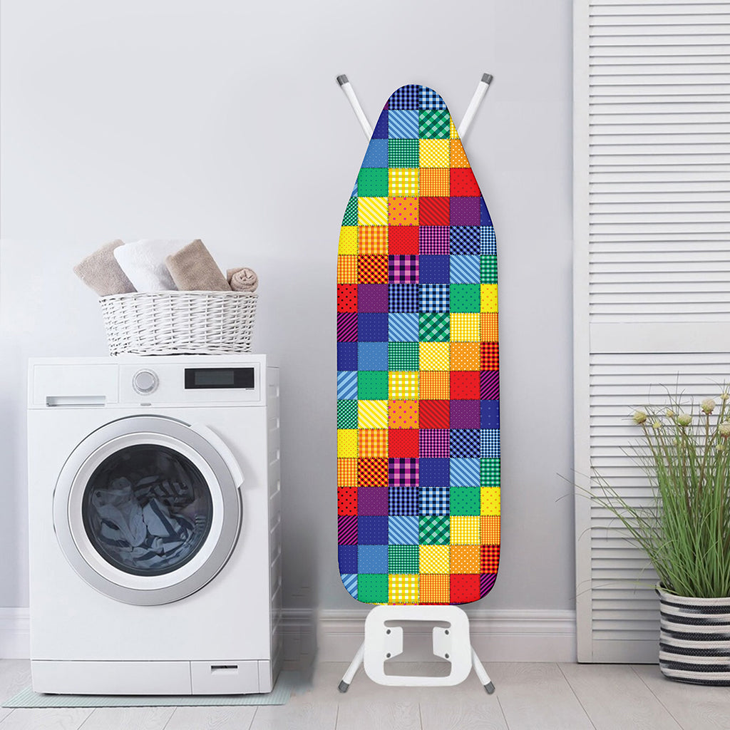 Rainbow Patchwork Pattern Print Ironing Board Cover