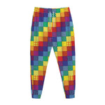 Rainbow Patchwork Pattern Print Jogger Pants