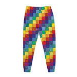 Rainbow Patchwork Pattern Print Jogger Pants