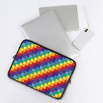 Rainbow Patchwork Pattern Print Laptop Sleeve