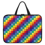 Rainbow Patchwork Pattern Print Laptop Sleeve With Handle
