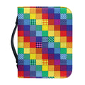 Rainbow Patchwork Pattern Print Leather Bible Cover