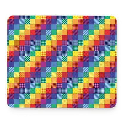 Rainbow Patchwork Pattern Print Mouse Pad