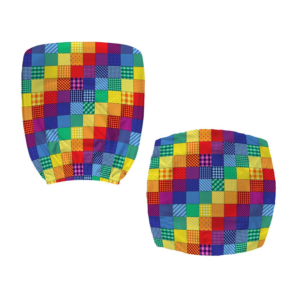 Rainbow Patchwork Pattern Print Office Chair Cover