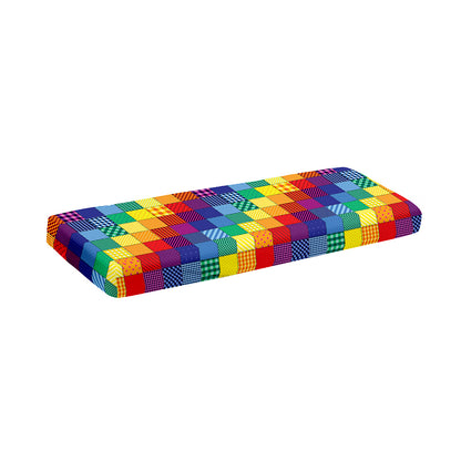 Rainbow Patchwork Pattern Print Piano Keyboard Cover
