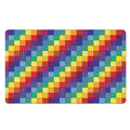Rainbow Patchwork Pattern Print Polyester Doormat