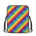 Rainbow Patchwork Pattern Print Rectangular Crossbody Bag
