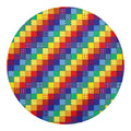 Rainbow Patchwork Pattern Print Round Blanket