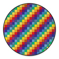 Rainbow Patchwork Pattern Print Round Floor Mat