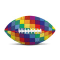Rainbow Patchwork Pattern Print Rugby Ball