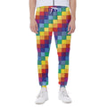 Rainbow Patchwork Pattern Print Joggers