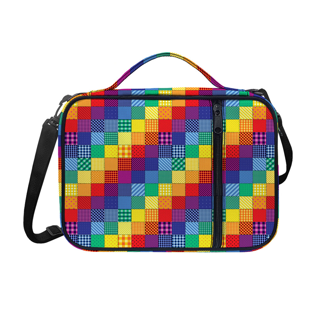 Rainbow Patchwork Pattern Print Shoulder Strap Bible Bag