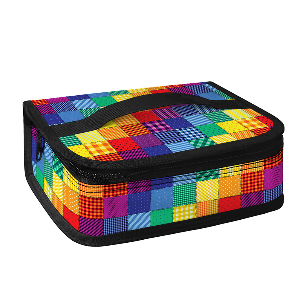 Rainbow Patchwork Pattern Print Small Lunch Bag