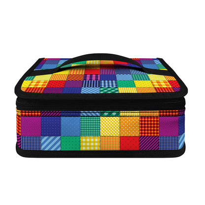 Rainbow Patchwork Pattern Print Small Lunch Bag