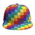 Rainbow Patchwork Pattern Print Snapback Cap