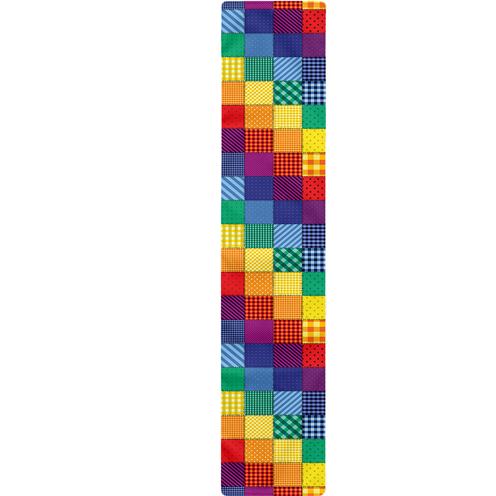 Rainbow Patchwork Pattern Print Table Runner