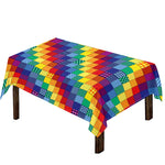 Rainbow Patchwork Pattern Print Tablecloth