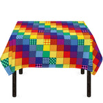 Rainbow Patchwork Pattern Print Tablecloth