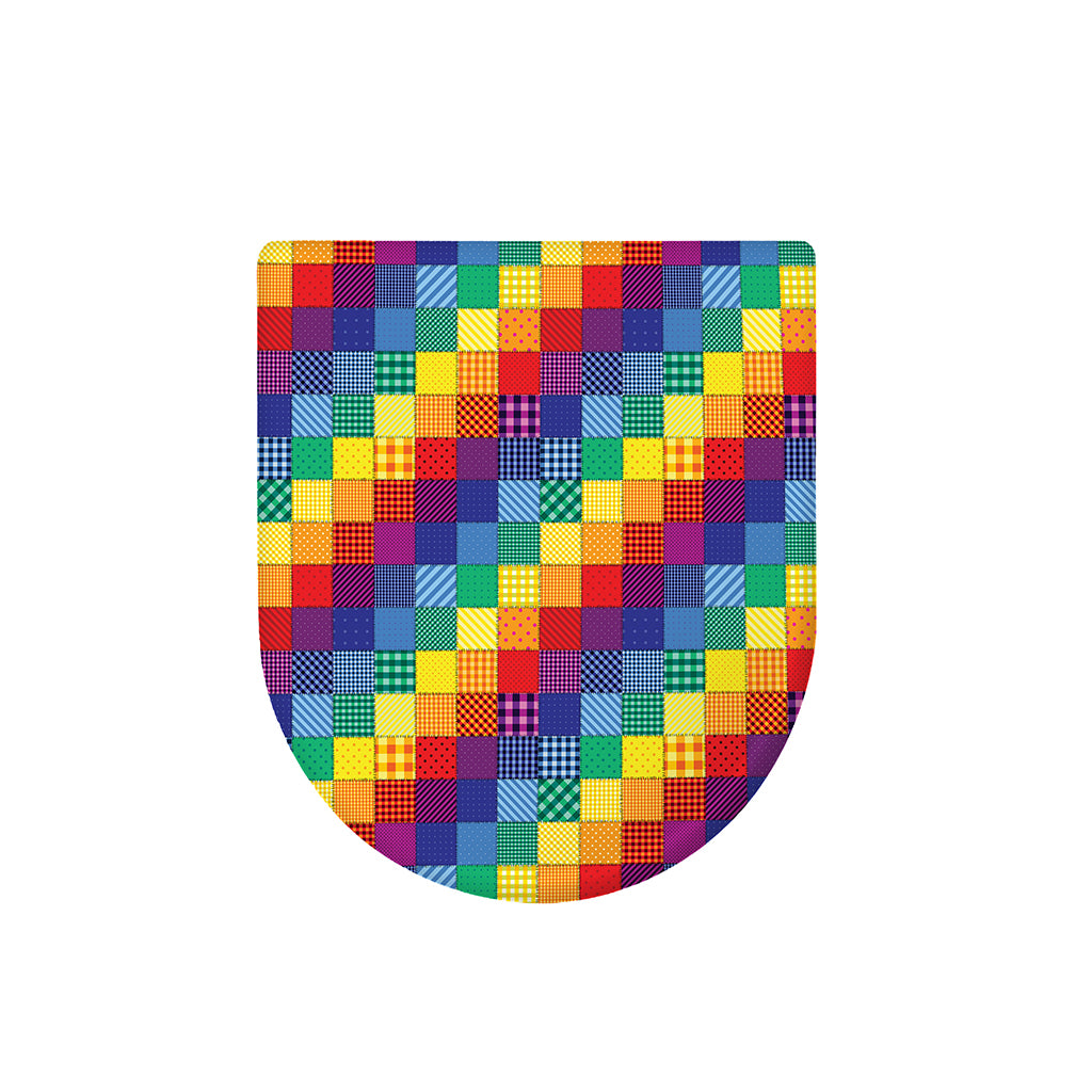 Rainbow Patchwork Pattern Print Toilet Lid Cover