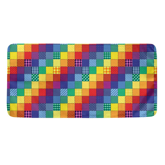 Rainbow Patchwork Pattern Print Towel
