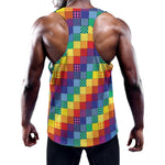 Rainbow Patchwork Pattern Print Training Tank Top