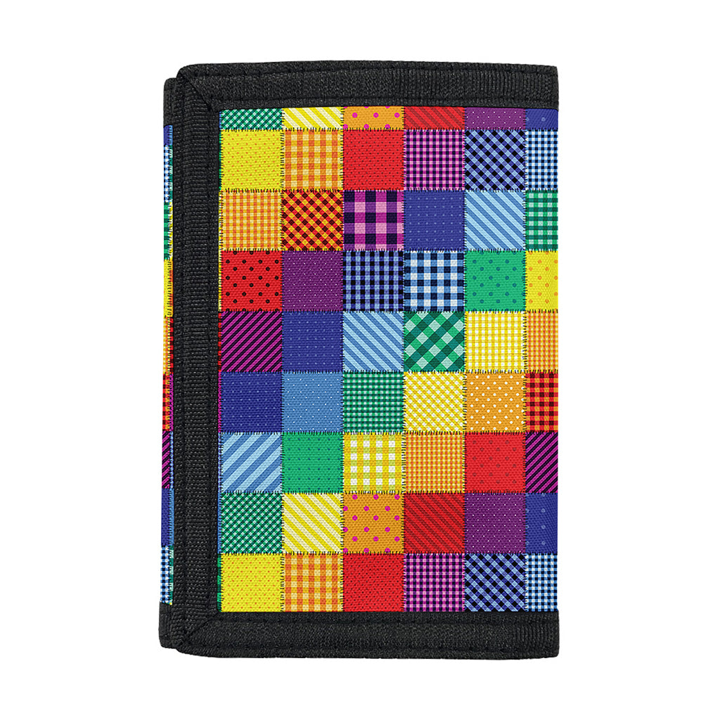 Rainbow Patchwork Pattern Print Trifold Wallet