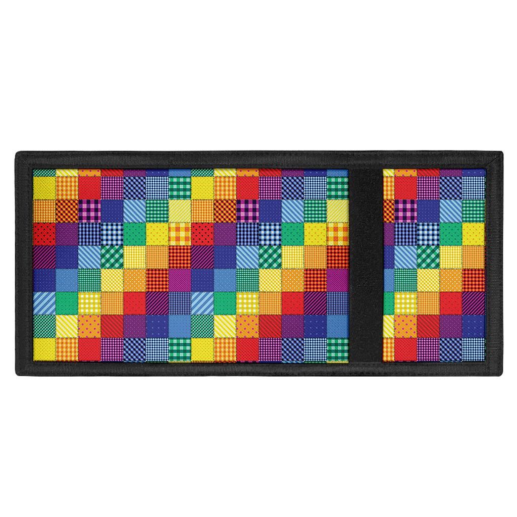 Rainbow Patchwork Pattern Print Trifold Wallet