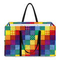 Rainbow Patchwork Pattern Print Utility Tote Bag