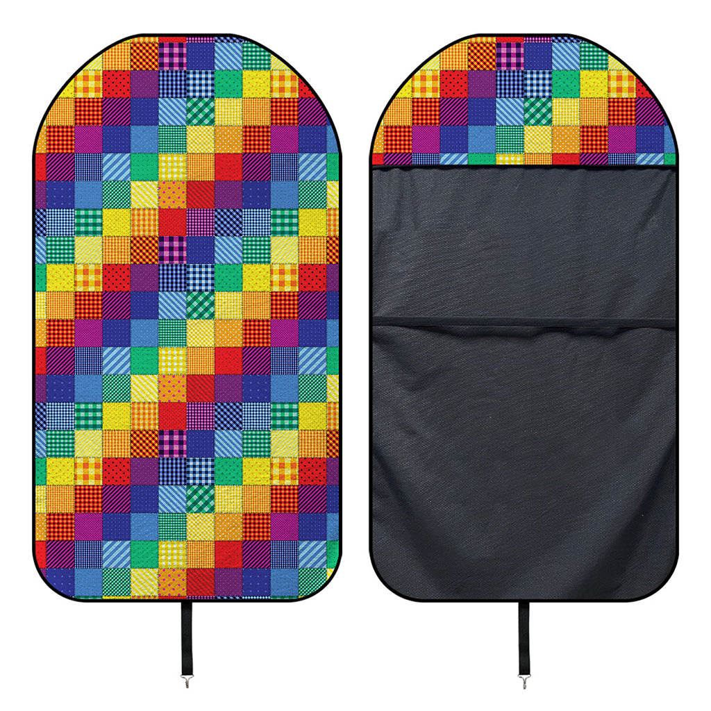 Rainbow Patchwork Pattern Print Waterproof Car Seat Cover