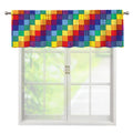 Rainbow Patchwork Pattern Print Window Valance