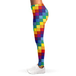 Rainbow Patchwork Pattern Print Women's Leggings