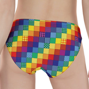 Rainbow Patchwork Pattern Print Women's Panties