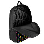 Rainbow Pineapple And Flamingo Print 17 Inch Backpack