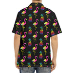 Rainbow Pineapple And Flamingo Print Aloha Shirt