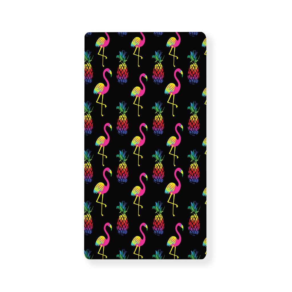 Rainbow Pineapple And Flamingo Print Baby Crib Sheet