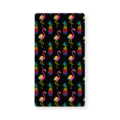 Rainbow Pineapple And Flamingo Print Baby Crib Sheet