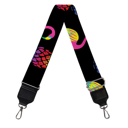 Rainbow Pineapple And Flamingo Print Bag Strap