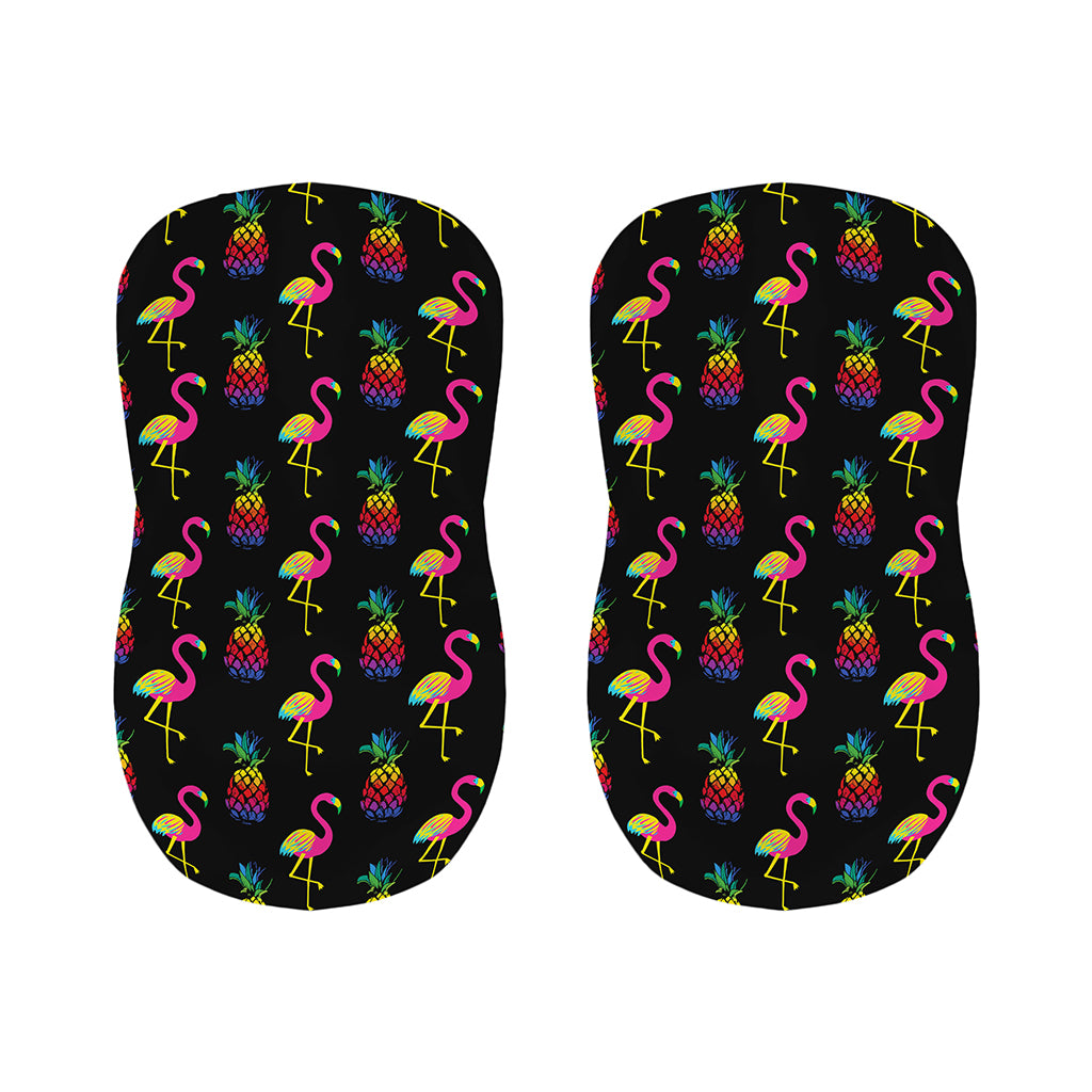 Rainbow Pineapple And Flamingo Print Bar Stool Covers