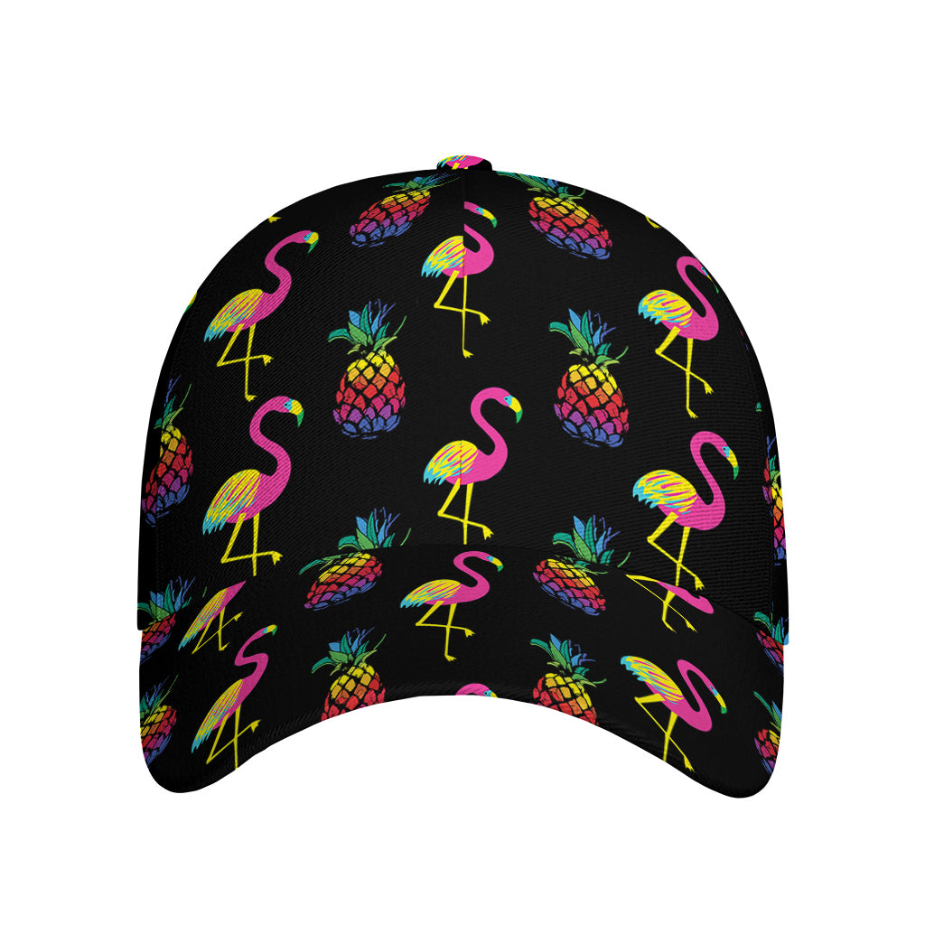 Rainbow Pineapple And Flamingo Print Baseball Cap