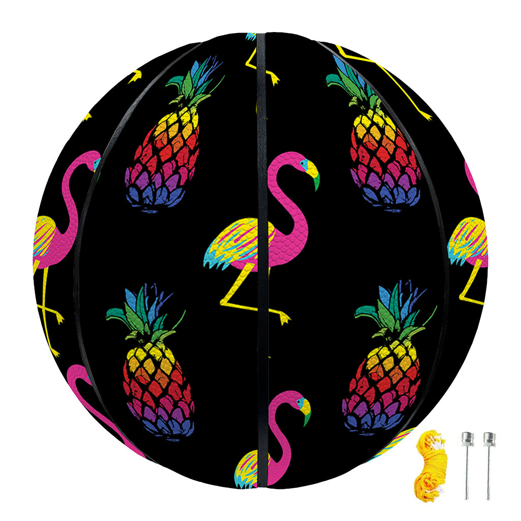 Rainbow Pineapple And Flamingo Print Basketball