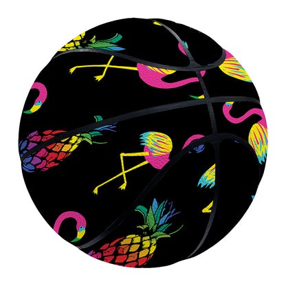 Rainbow Pineapple And Flamingo Print Basketball