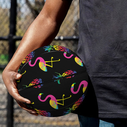 Rainbow Pineapple And Flamingo Print Basketball